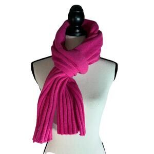 On 34th Women's Wide-Ribbed Solid Knit Scarf Pink NWOT